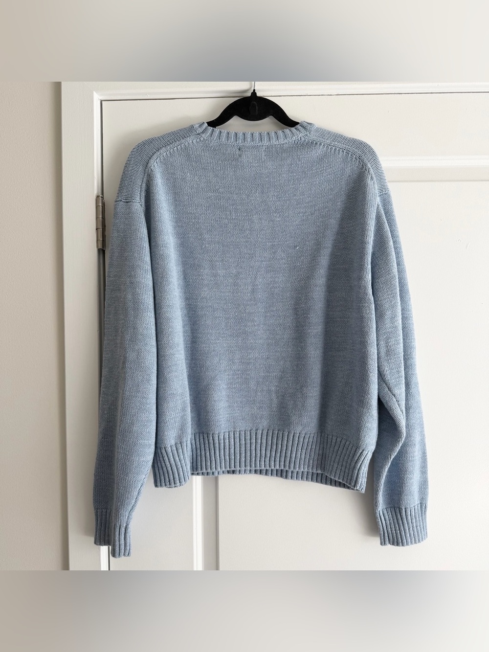 Polo Ralph Lauren Bear Cotton Light Blue Sweater NWT - Picture 2 of 5
